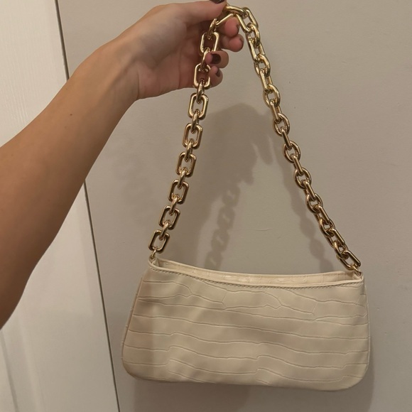 Zara CHAIN STRAP ANIMAL EMBOSSED SHOULDER BAG ivory - Picture 7 of 9